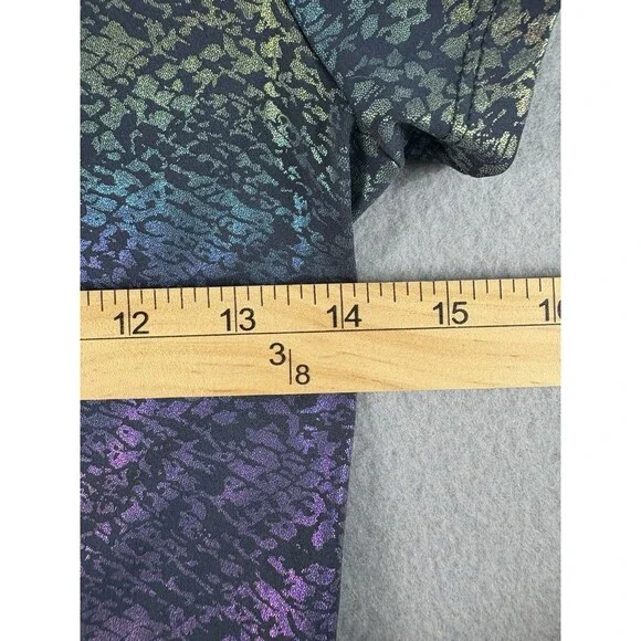 Spirithoods Iridescent Snakeskin Flare Jumpsuit Short Sleeve Collared Medium 1pc - Picture 6 of 16